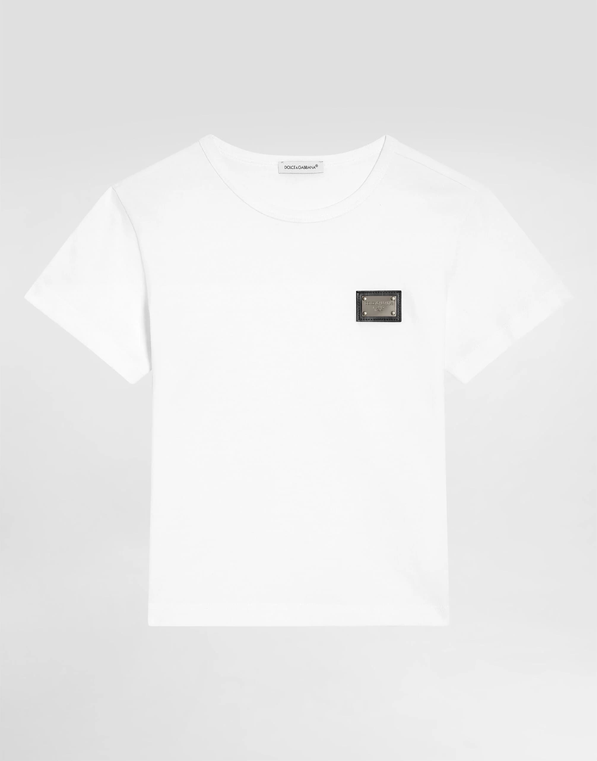 Dolce & Gabbana Kids Jersey T-Shirt with Logo Plaque - 1
