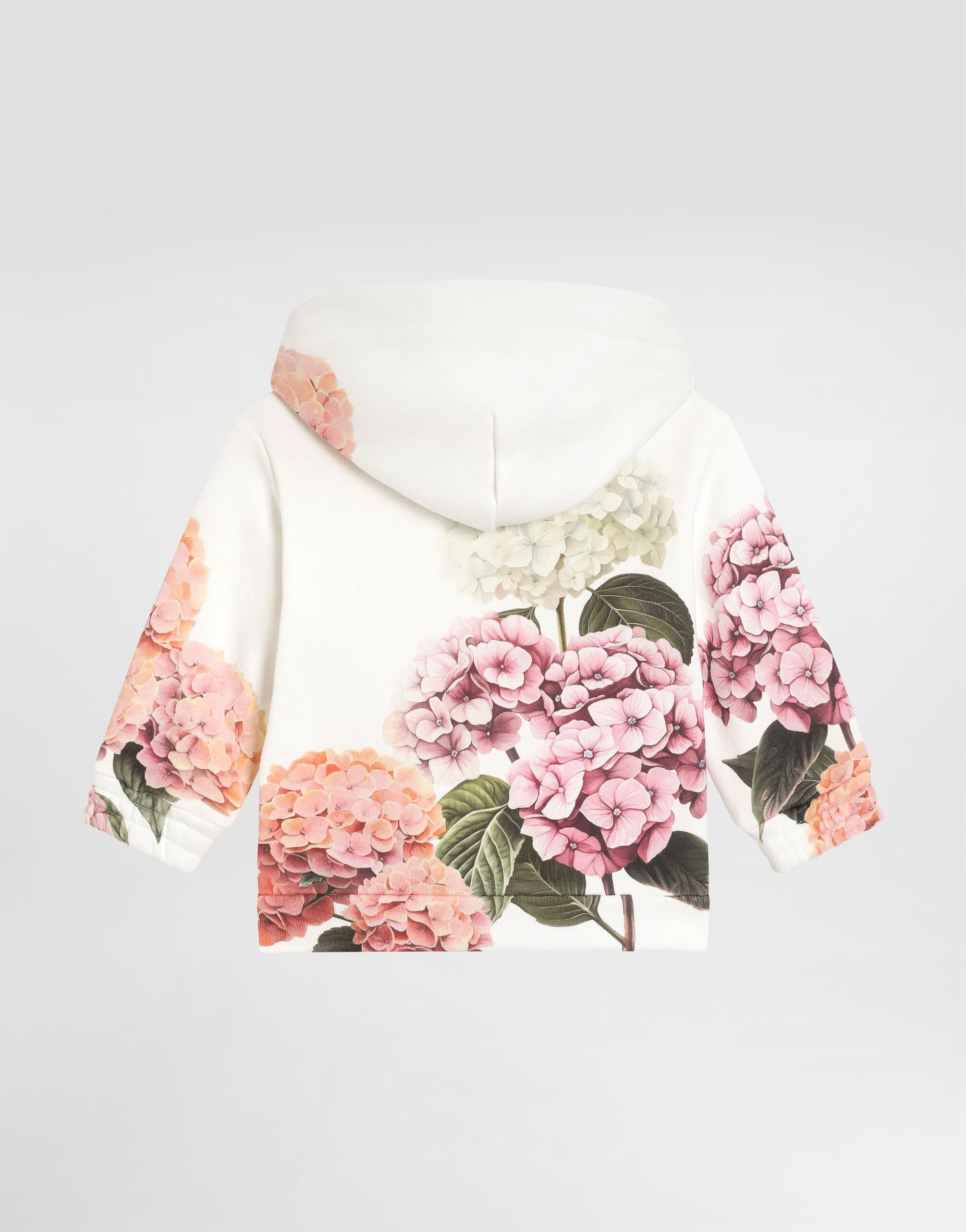 Dolce & Gabbana Kids Hooded Sweatshirt with Hydrangea Print and Patch - 2