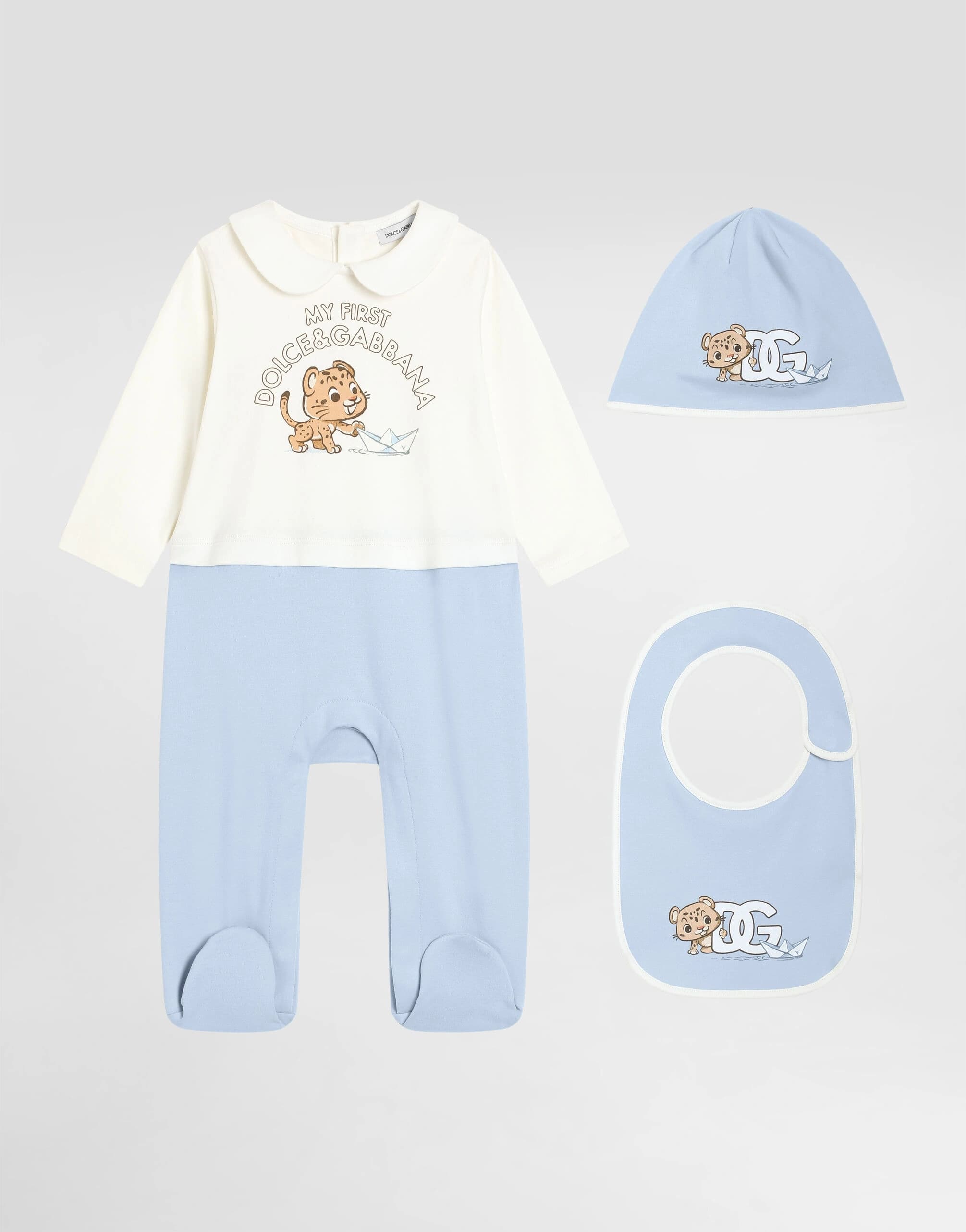 Dolce & Gabbana Kids 3-Piece Interlock Gift Set with Leopard and Boats Print - 1