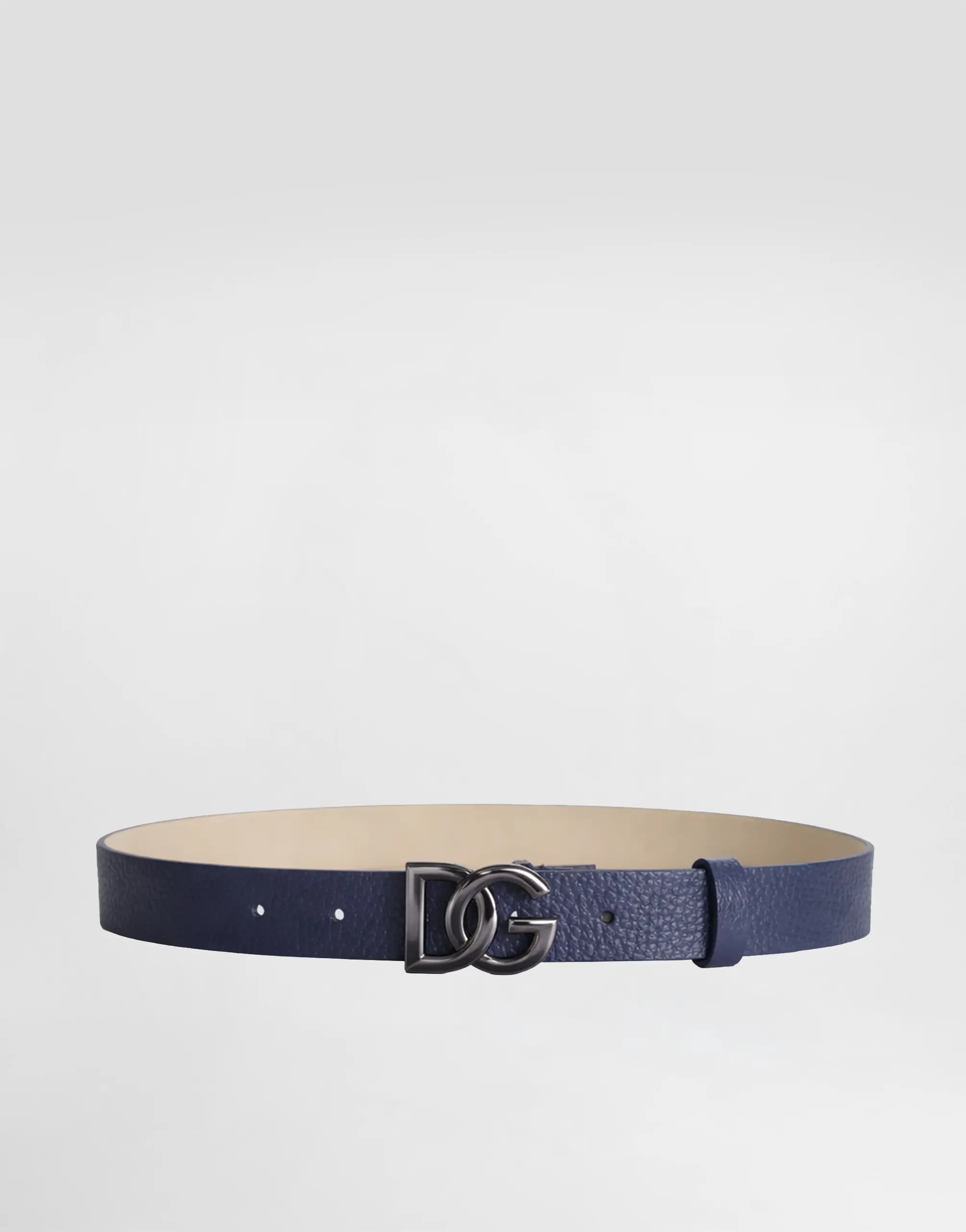 Dolce & Gabbana Kids Calfskin Leather Belt with DG Buckle - 1