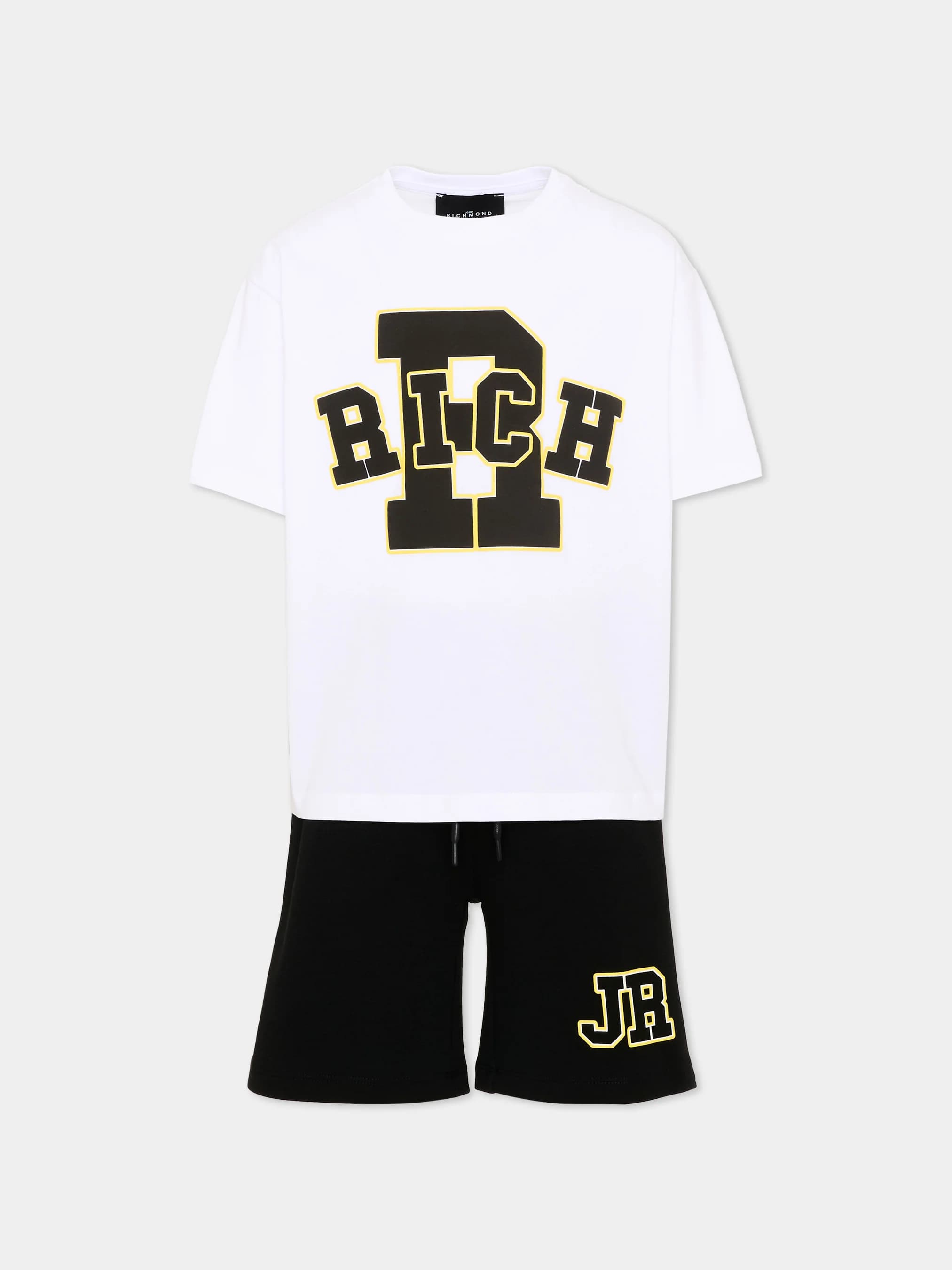 John Richmond Junior T-Shirt and Shorts Set Zanzam with College JR Logo  - 1