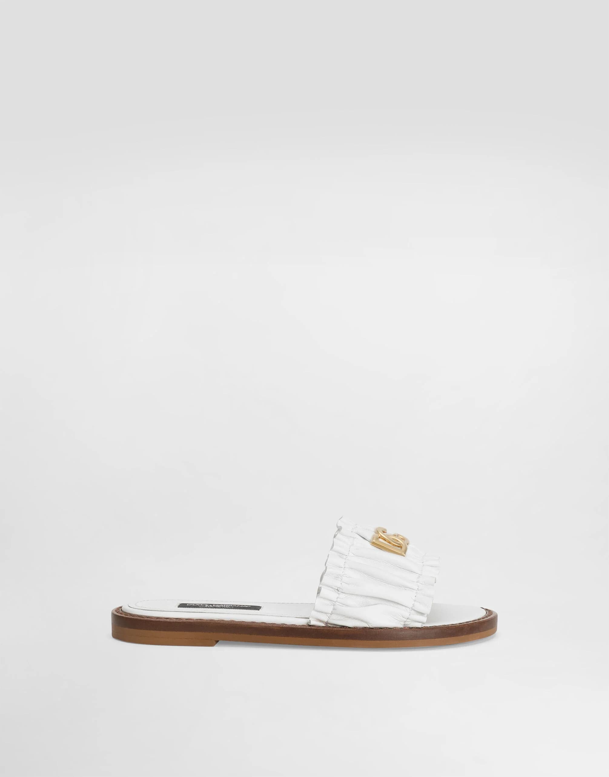 Dolce & Gabbana Kids Nappa Leather Flat Slippers - 1