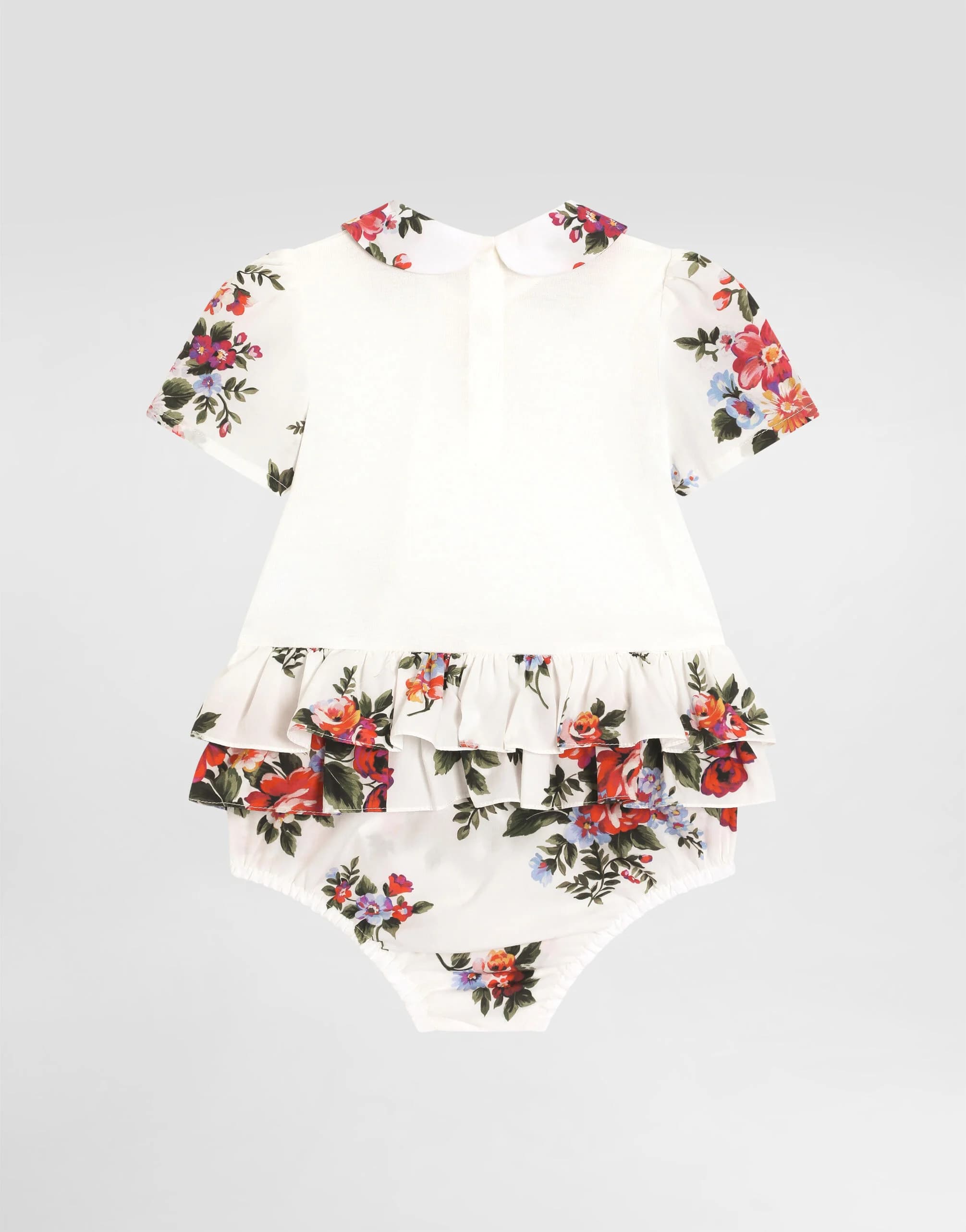 Dolce & Gabbana Kids Flower Bouquet Print Cotton Romper - 2