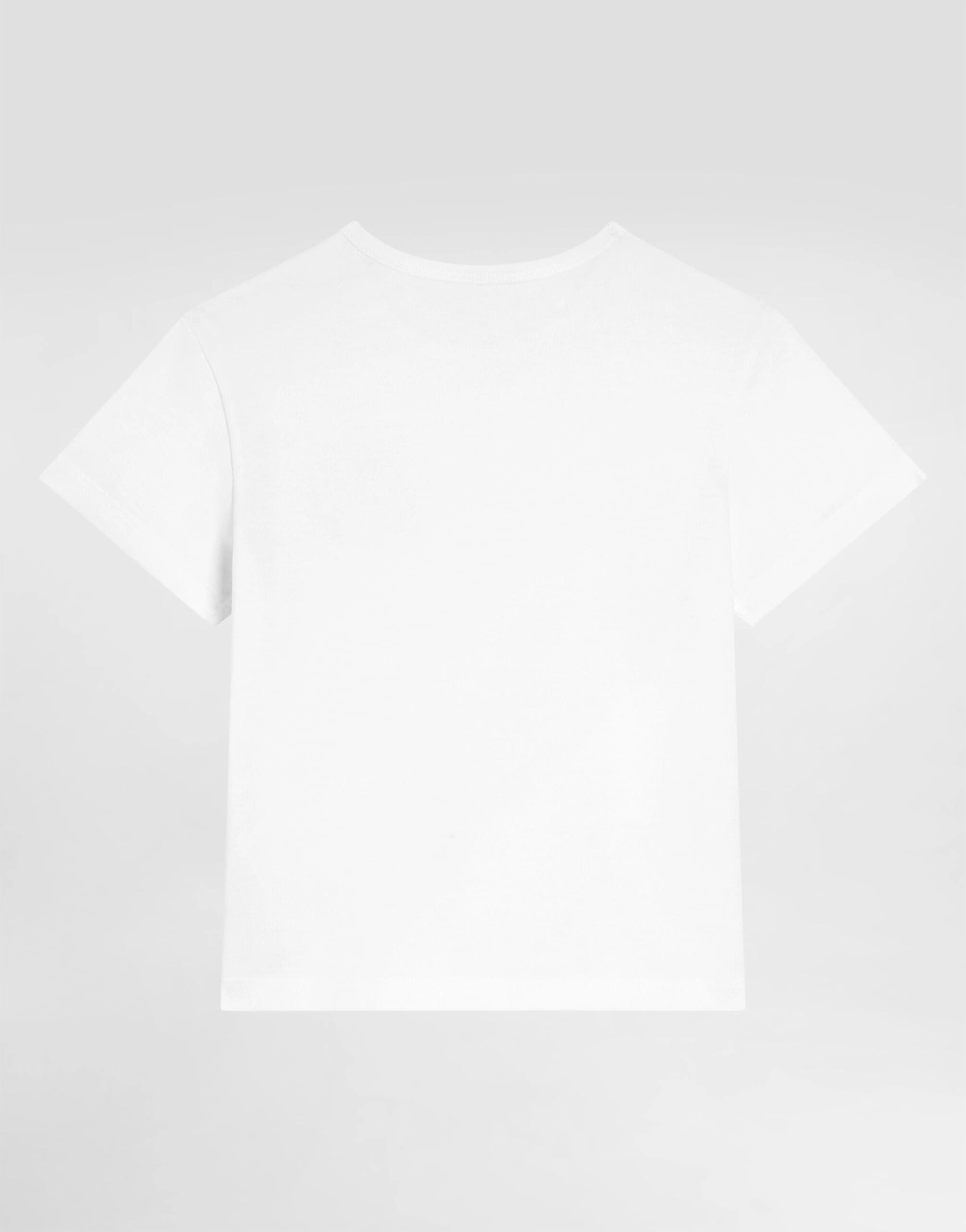 Dolce & Gabbana Kids Jersey T-Shirt with Logo Plate White - 6