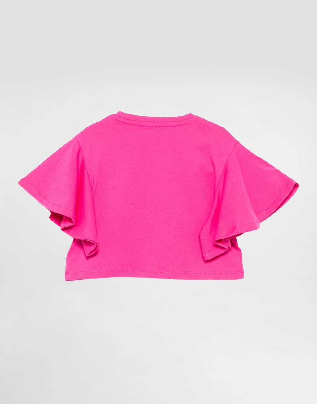 John Richmond Junior Girls' T-Shirt Waras Fuchsia with Ruffle Sleeves